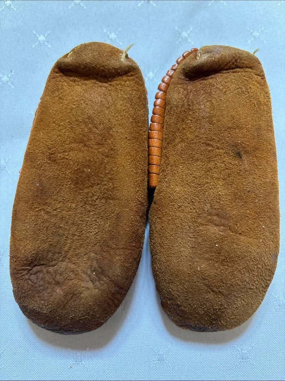 Leather Beaded baby moccasins